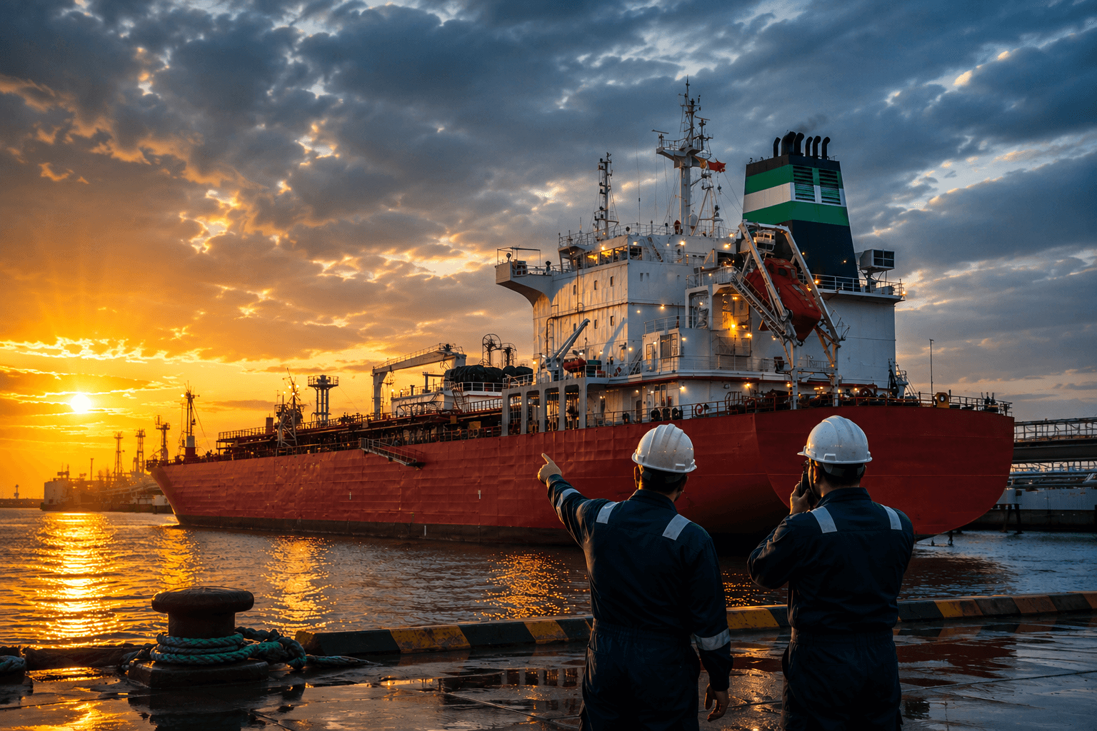 Petroleum tanker underway at sea
